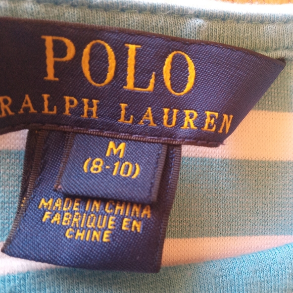 *Polo Ralph Lauren girls dress blue and white stripe sz M8/10 - Picture 7 of 8